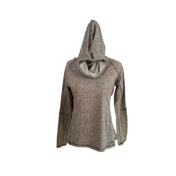 Saucony Women's Hooded Top Long Sleeve Medium Black Gray White - Picture 1 of 5